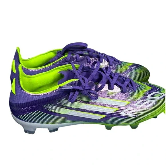Adidas F50 Football Soccer Cleat Purple Neon Green Sprintweb Compression Fit 9.5